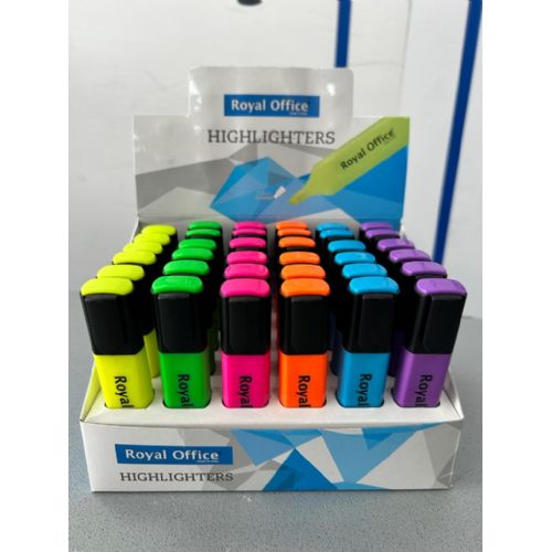 EVIDENZIATORI ROYAL OFFICE 6 COLORI ASSORTITI FLUO SET DA 36